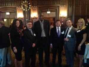 Members of the Chicago Concussion Coalition/Sports Legacy Institute with Chicago Bulls Bob Love at tonight's reception honoring families of those individuals who have sustained permanent brain injuries and/or who have facilitated the donation of injured brains to the Sports Legacy Institute's Brain Bank.